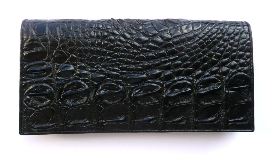 Peněženka z krokodýlí kůže černá velká 607